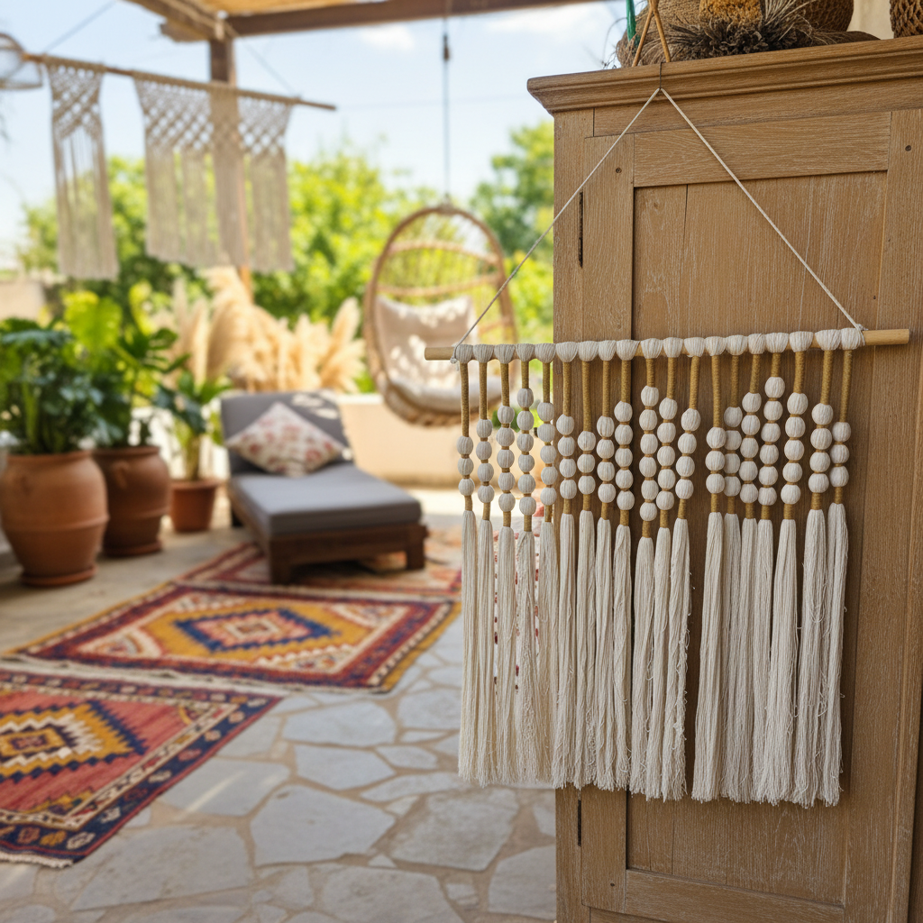 Boho Tassel Macramé Wall Hanging Model Morotai