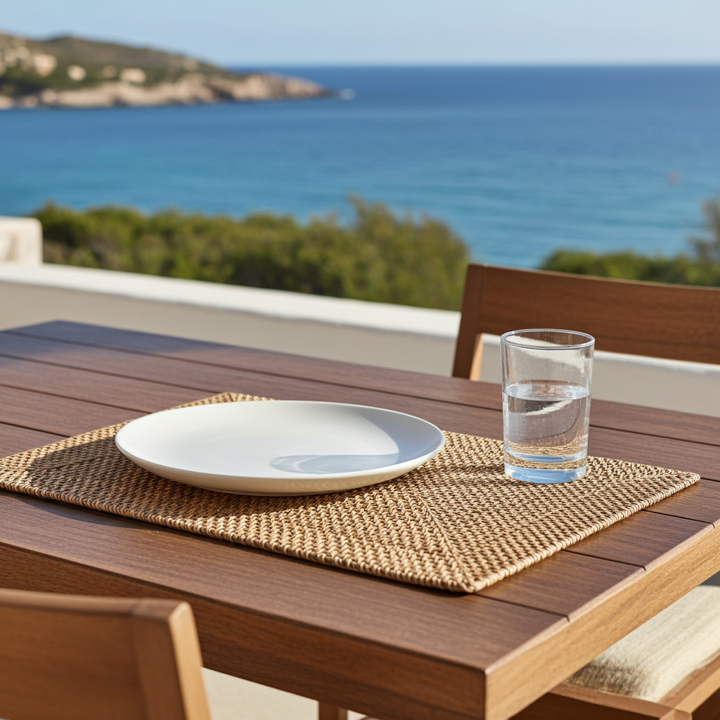 Rectangular rattan placemat