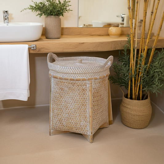 Cesta de bambú con tapa. Modelo Nadem