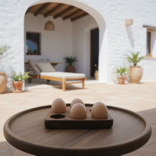 Wooden Egg Holder Tray Handmade Model Badul