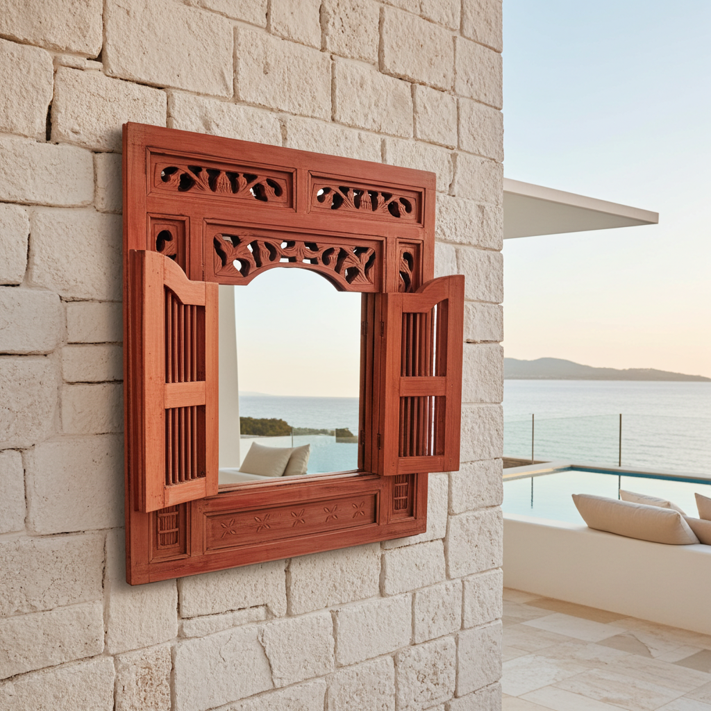 Espejo balinés hecho a mano Modelo Praya, Tres colores