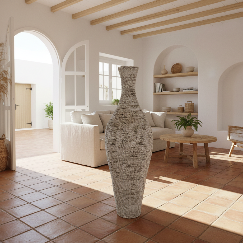 Tall Woven Rattan Floor Vase Model Sipora