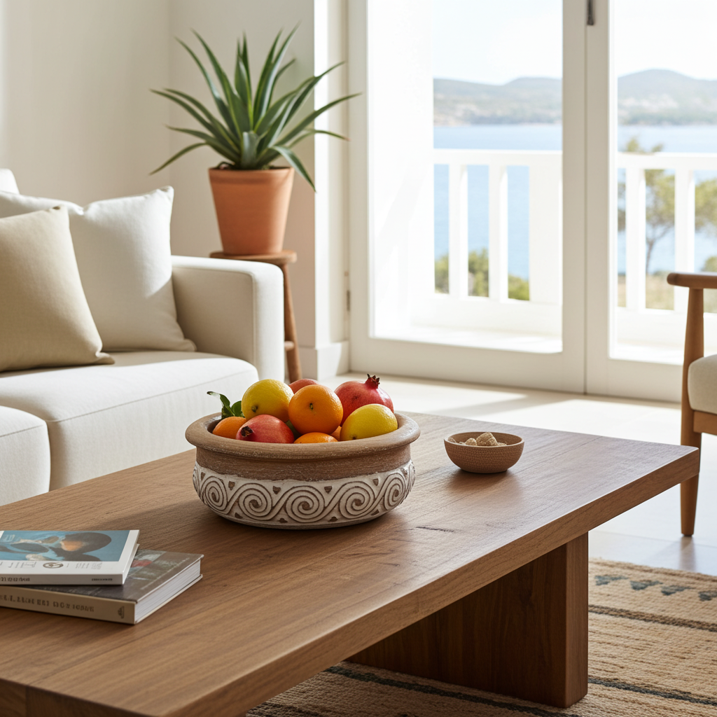 Timorese-style hand-carved fruit bowl. Model Lingkaran