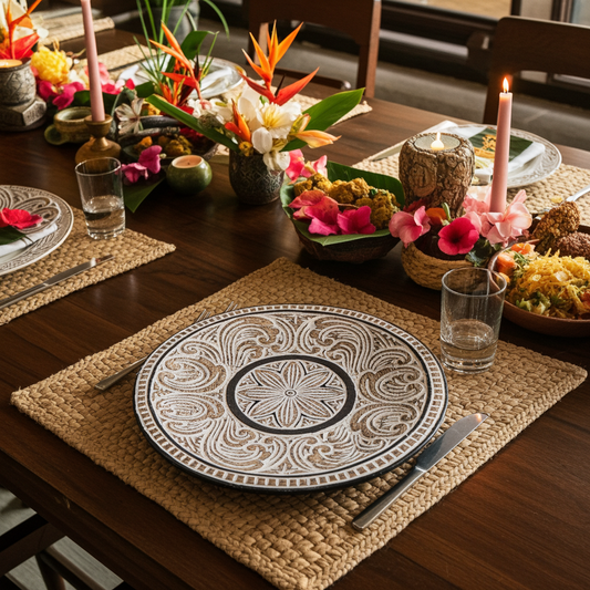 Handcarved Timor plate. Model Giri