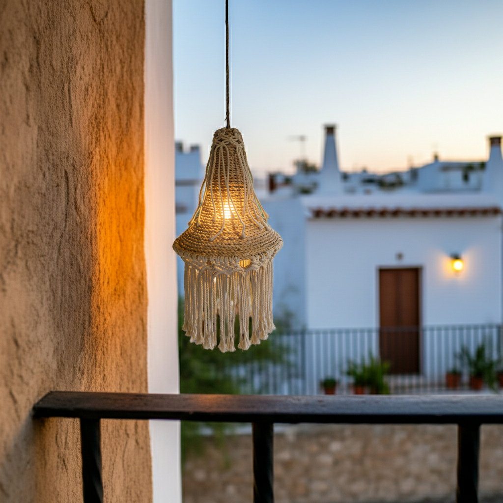 Hanglamp from banana bark. Model Kulit