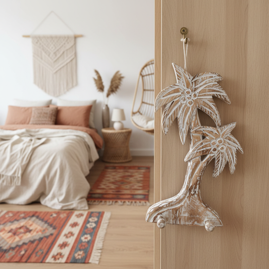 Carved Palm Tree Wall Hook Model Lombok