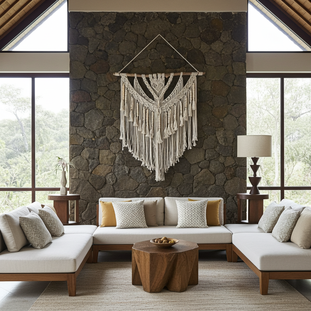 Macrame 80cm on a tree branch. Model Manik