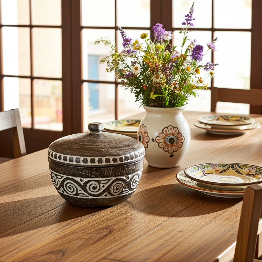 Timor wooden bowl with lid, Model Trucuk