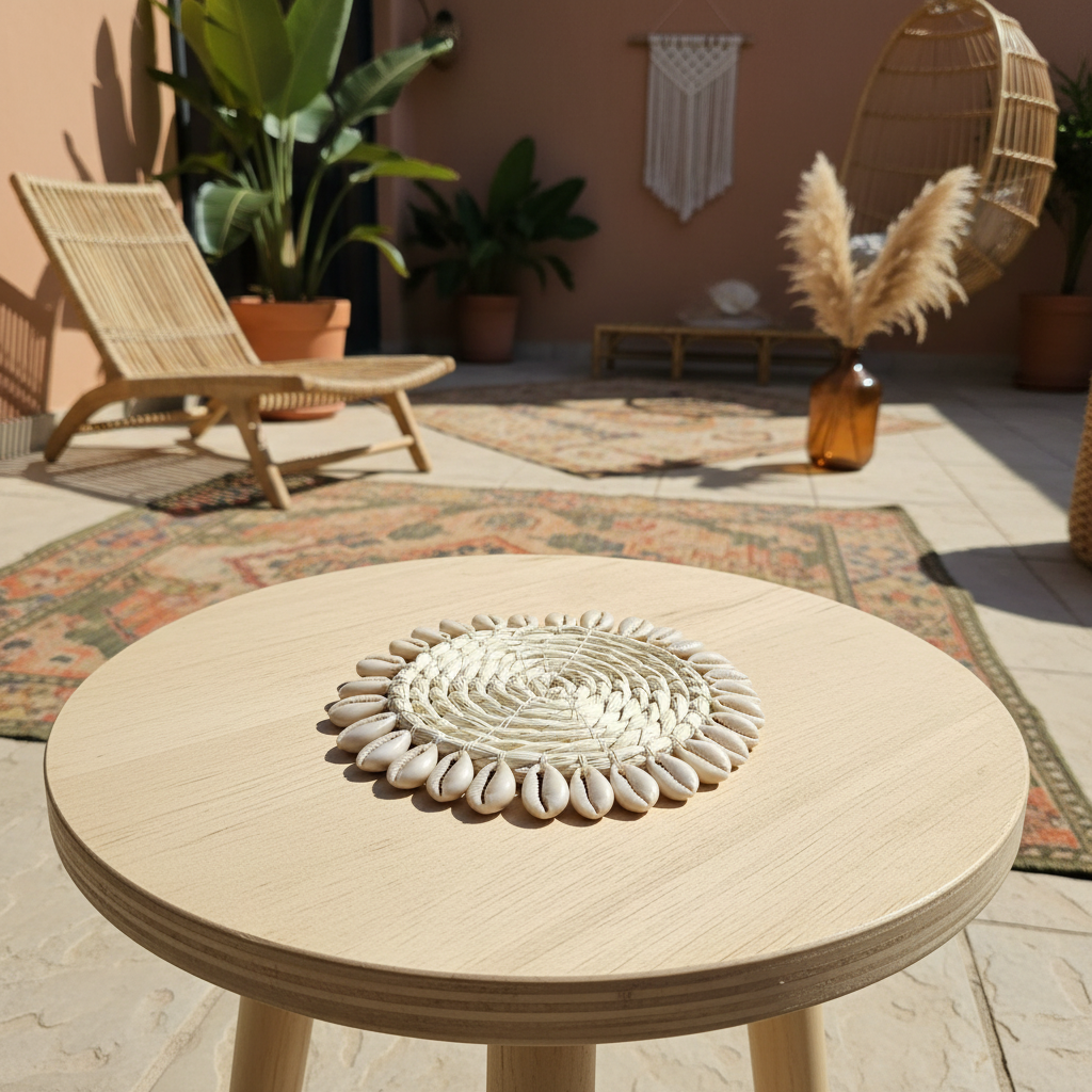 Cowrie Shell Woven Coaster Model Ambelau