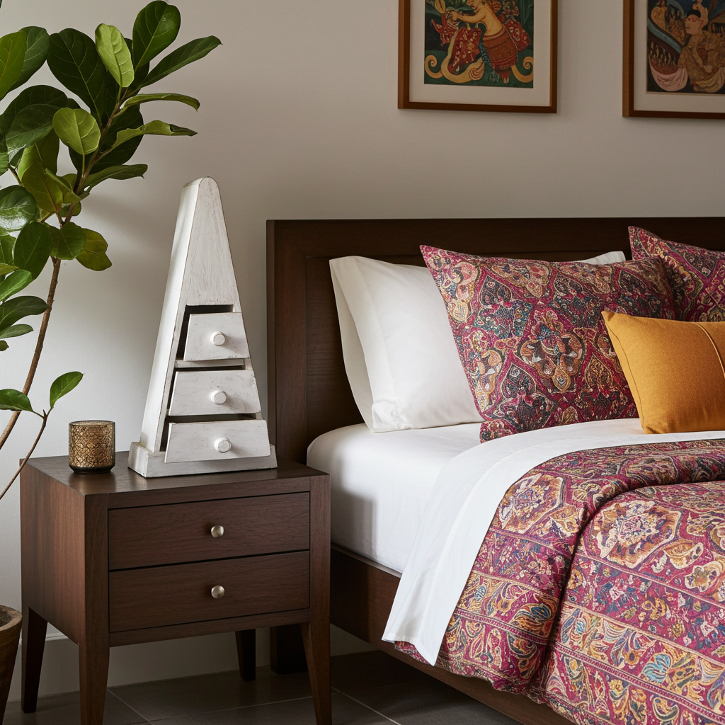 Pyramid shaped cabinet with drawers 50cm