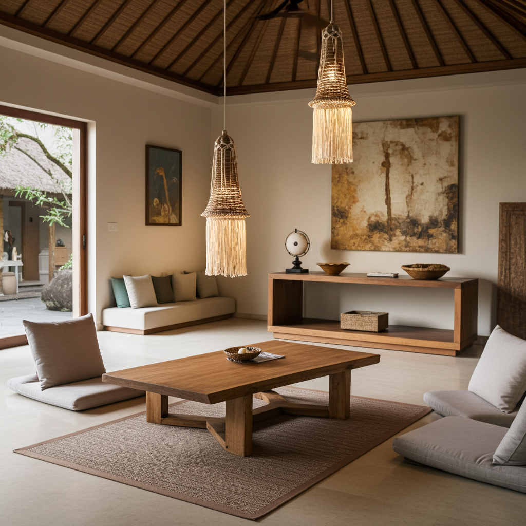 Hanging lamp with cotton Model Bayangan