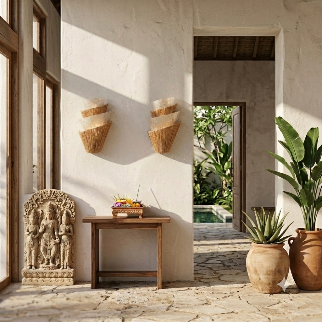Stacked Agel Fibre Wall Light Model Bungin