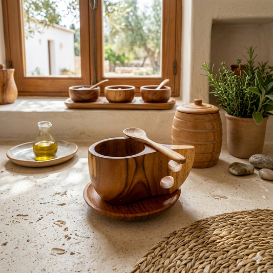 Wooden cup for tea or coffee