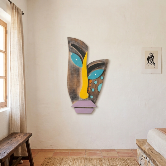 Abstract Tribal Face Wall Mask Model Liang