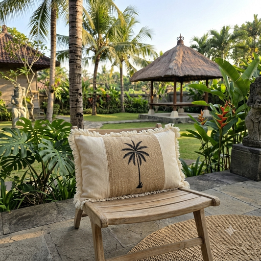 Embroidered Palm Tree Cushion Cover Model Batek