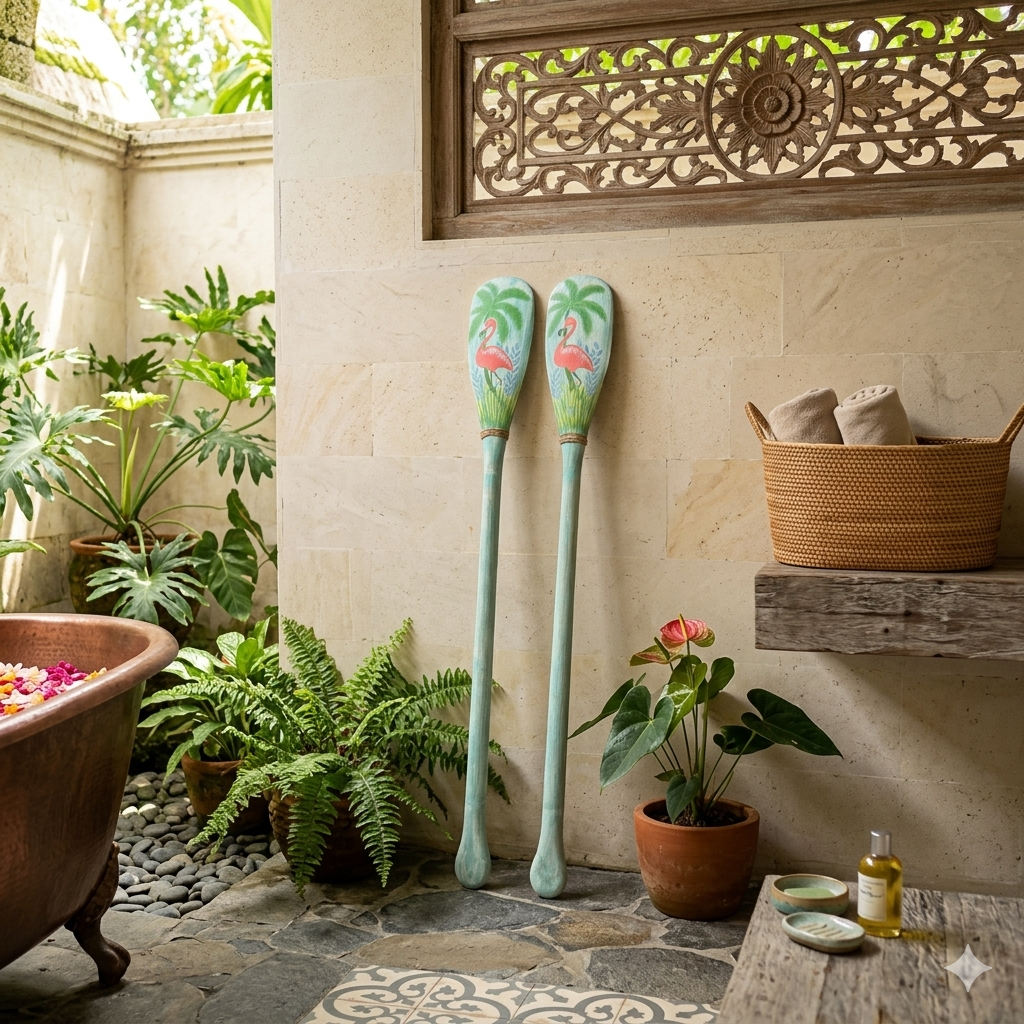 Remos decorativos de madera, juego de 2