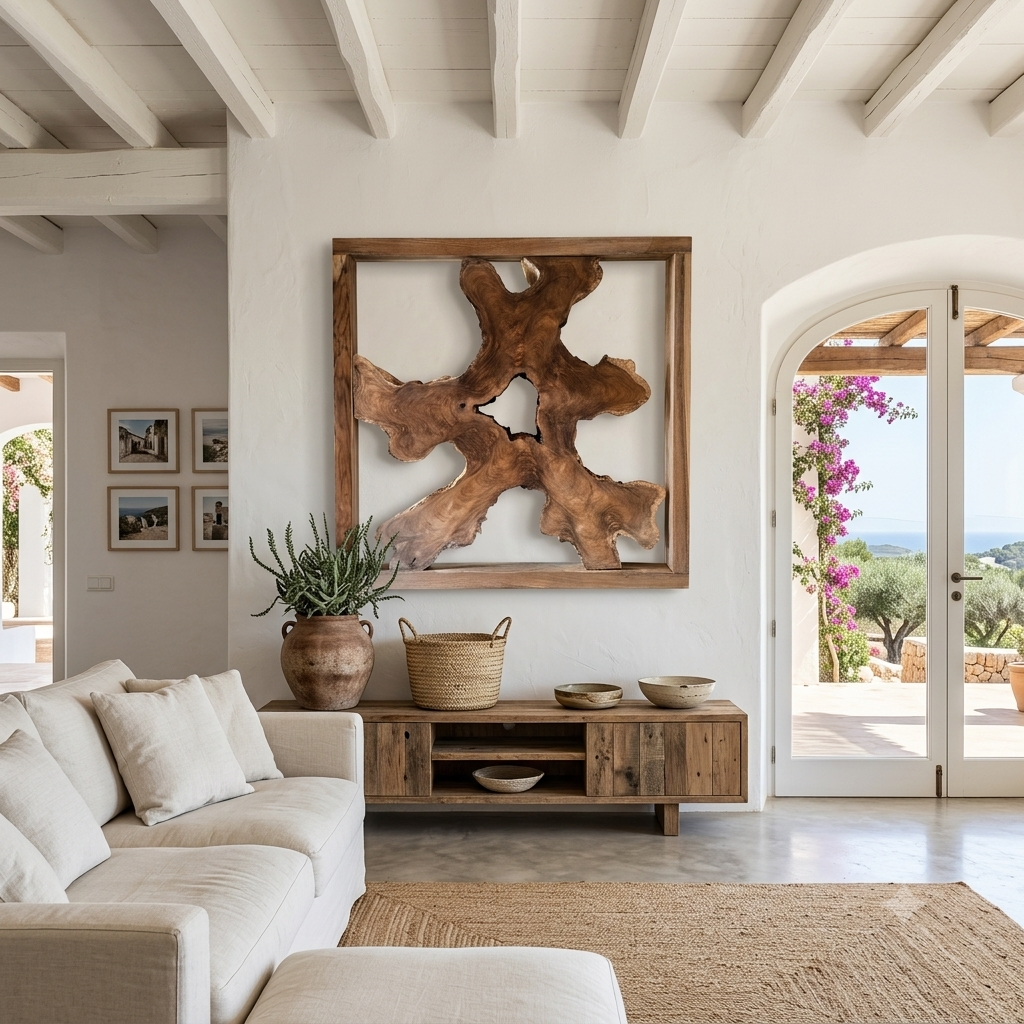Teak Root Wall Art Panel Model Liwungan