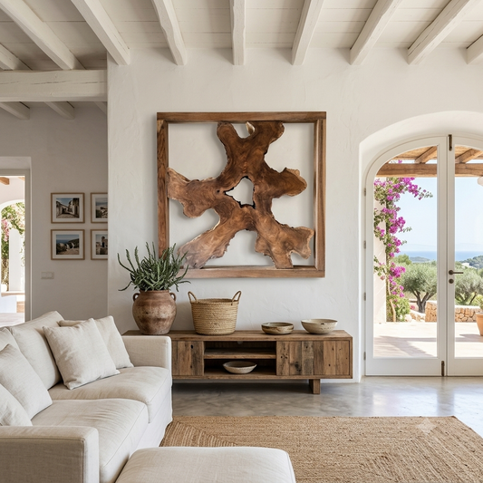 Teak Root Wall Art Panel Model Liwungan