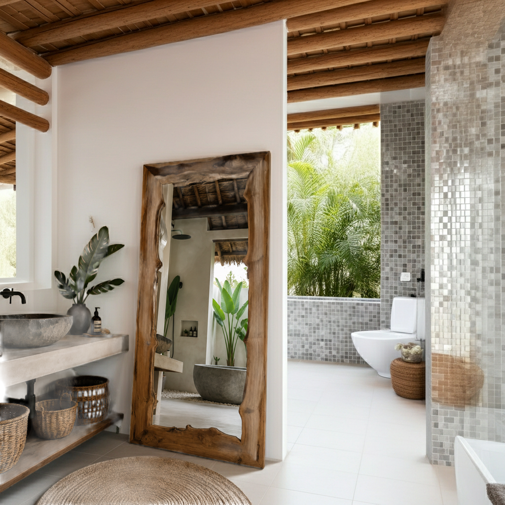 Tree wood rustic mirror, Model Roma