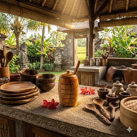 Pequeño bote de miel de madera