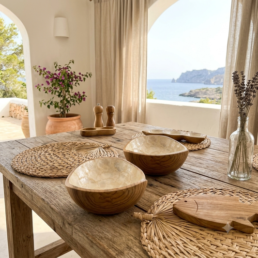 Round Teak Wood Decorative Bowl Model Sula