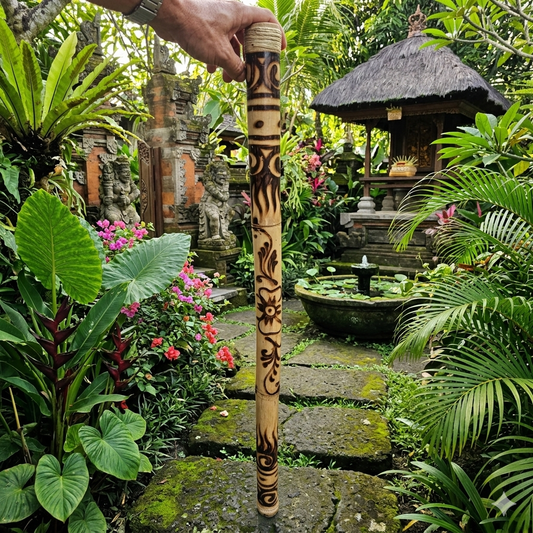 Decorated bamboo rainpipe