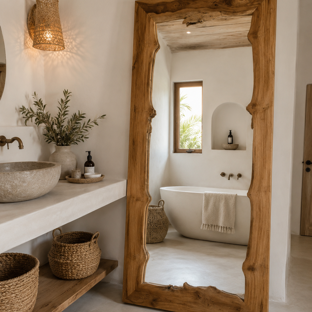 Tree wood rustic mirror, Model Roma
