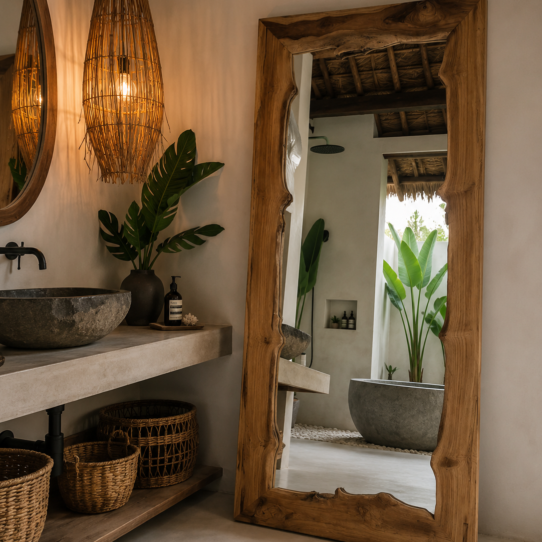 Tree wood rustic mirror, Model Roma