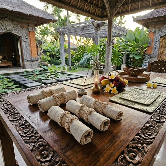 Servilleteros de concha de Bali, Color blanco