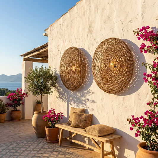 Round Woven Palm Leaf Pendant Lamp Model Talatakoh