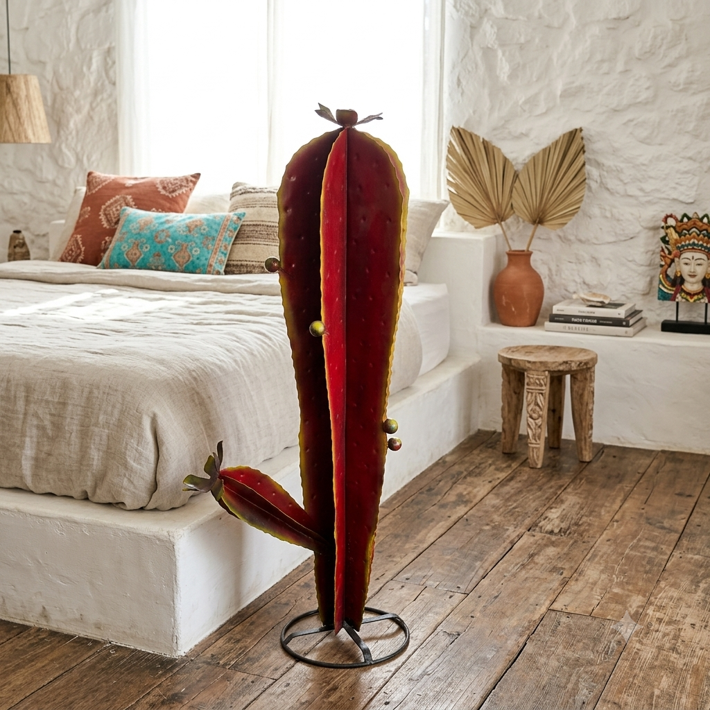Tall Metal Cactus Floor Sculpture Model Gag