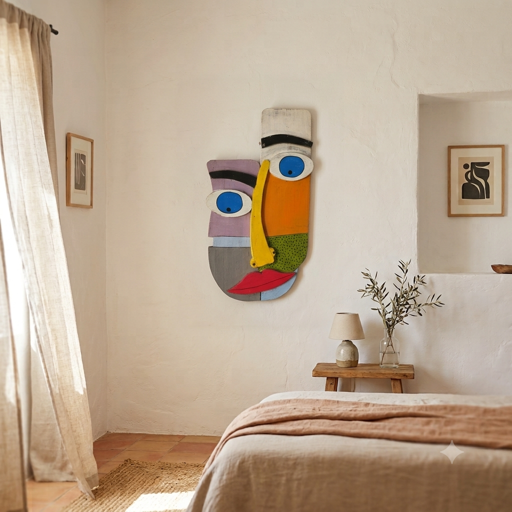 Cubist Face Wall Art Panel Model Kotok