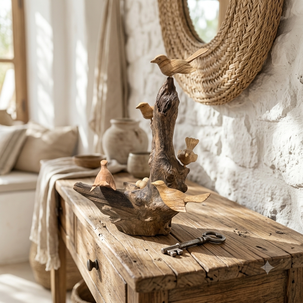 Driftwood Bird Tree Sculpture Model Gili Rengit