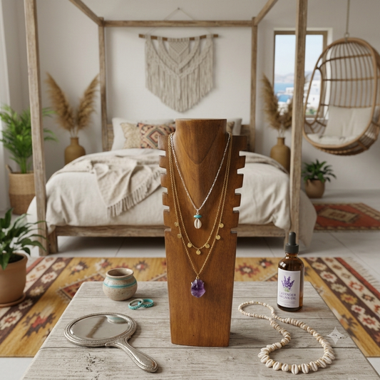 Wooden Neckless Display Stand Model Tanahjampea