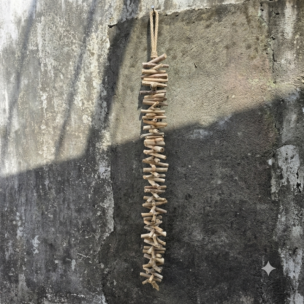 Adorno Colgante de Pared de Madera Flotante Vertical Modelo Bira