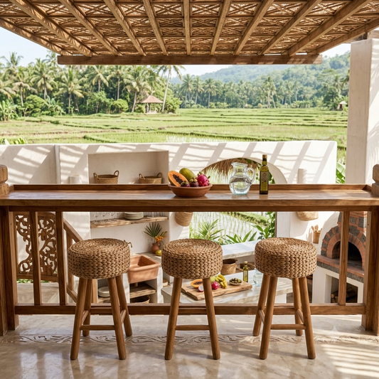 Woven Water Hyacinth Bar Stool Model Pangabatang
