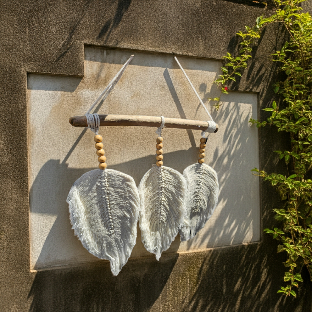 Three leafs on a stick. Model Daun