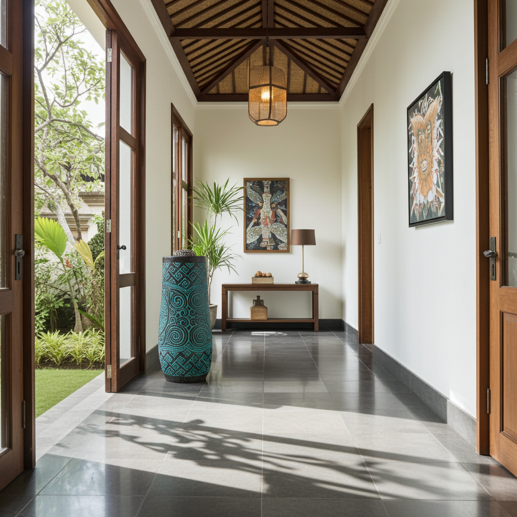 Cylindrical green decorative vase. Model Glempang