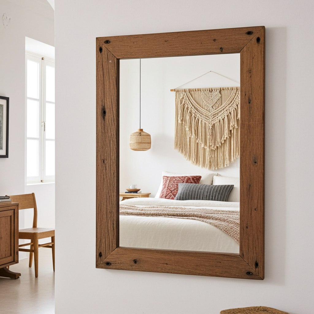 Mirror 90x60cm dark frame Model Ulin