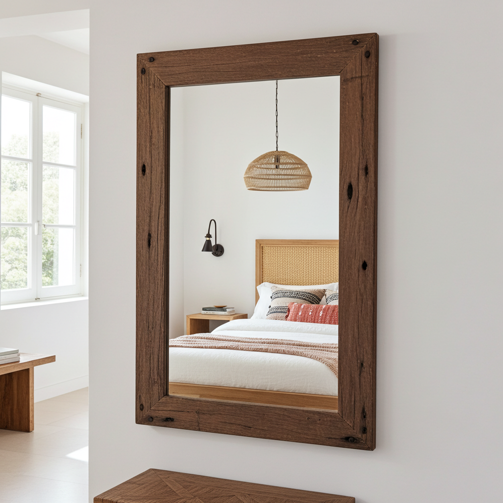 Mirror 90x60cm dark frame Model Ulin