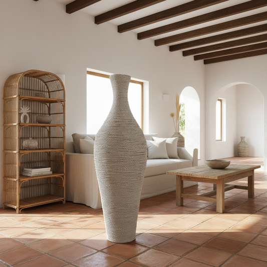 Tall Woven Rattan Floor Vase Model Sipora
