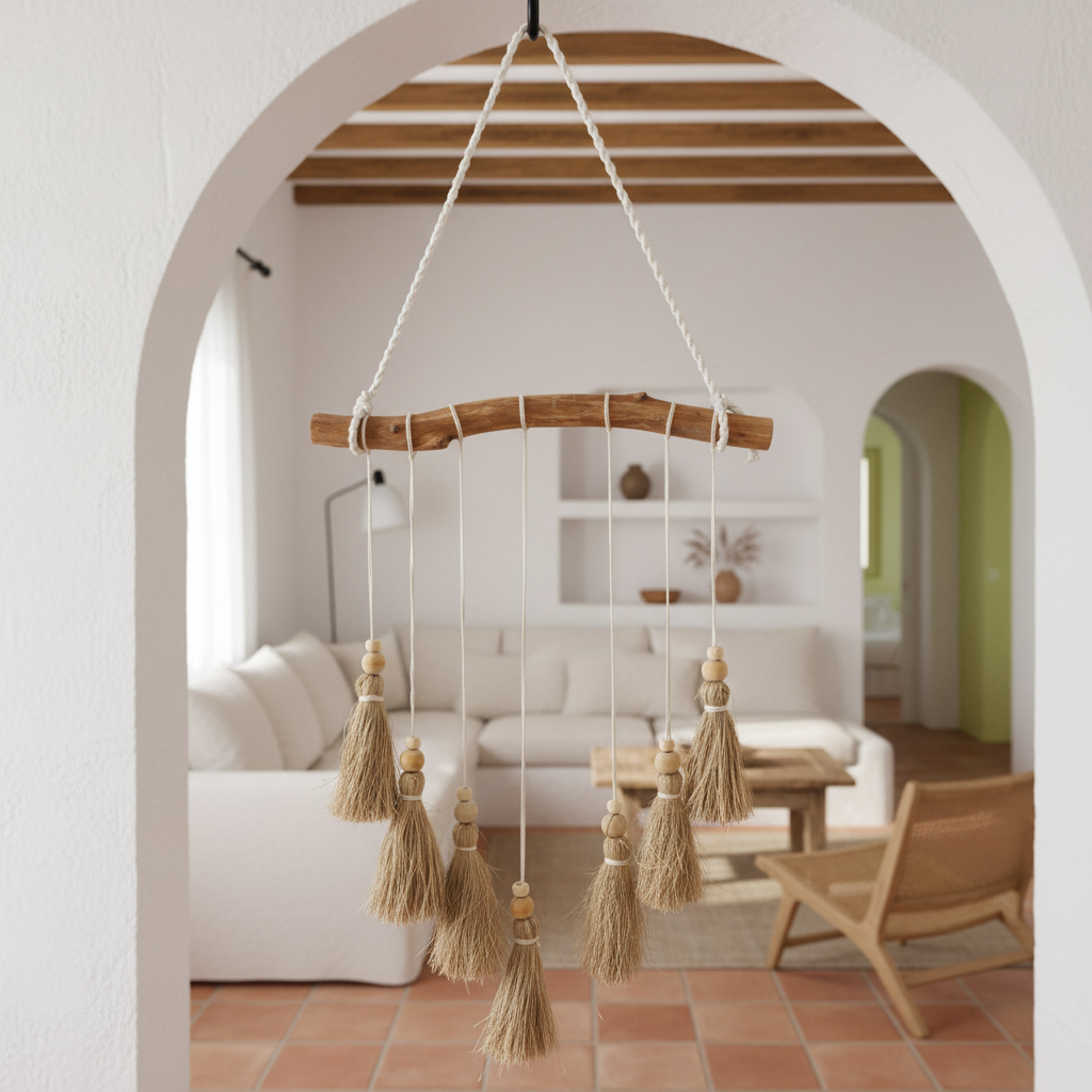Driftwood Wall Hanging Natural Tassels Model Nain