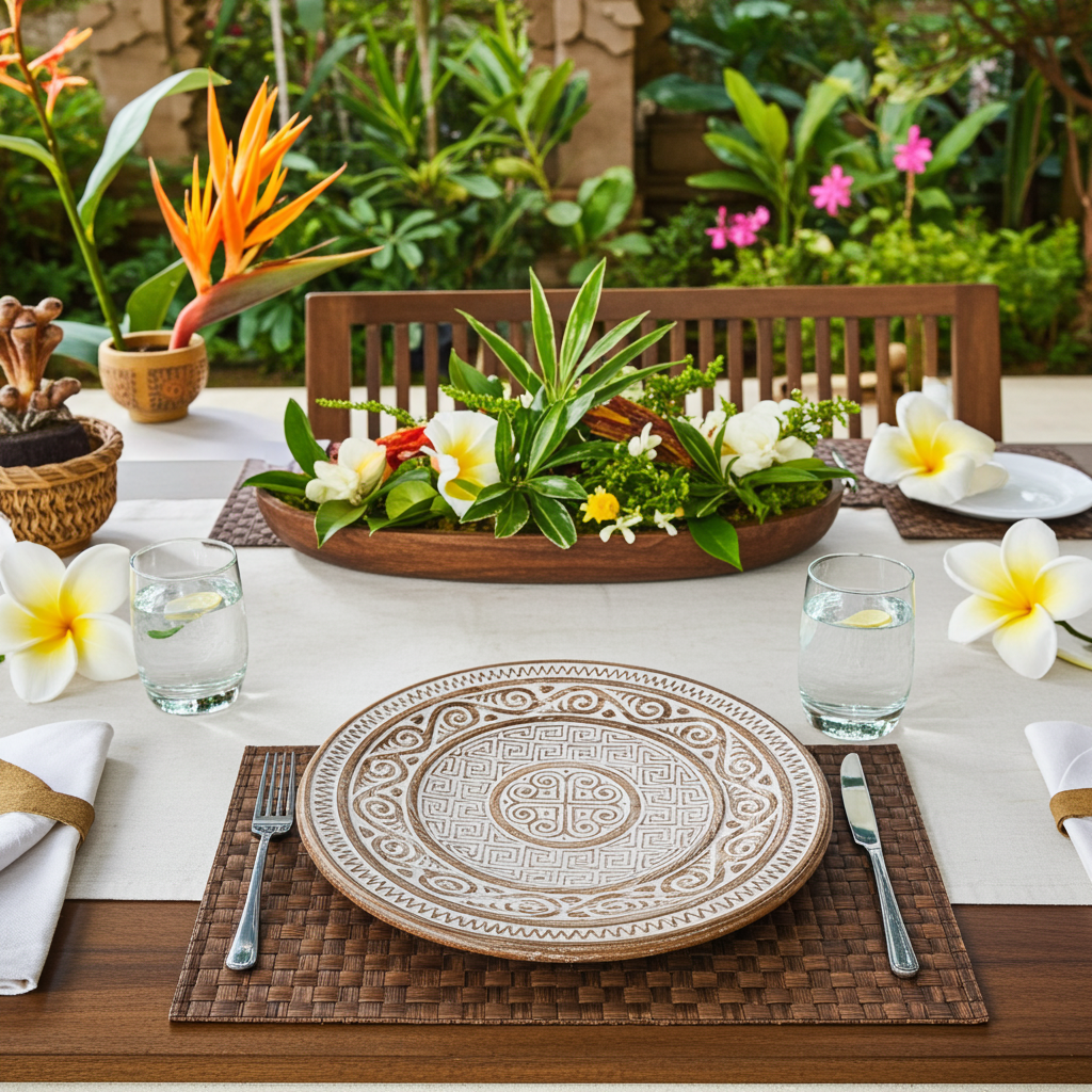 Prato decorativo em madeira esculpido à mão, com 40 cm de diâmetro. Modelo Rende.