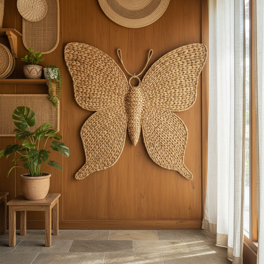 Decoração de Parede Borboleta Tecida Modelo Sempu