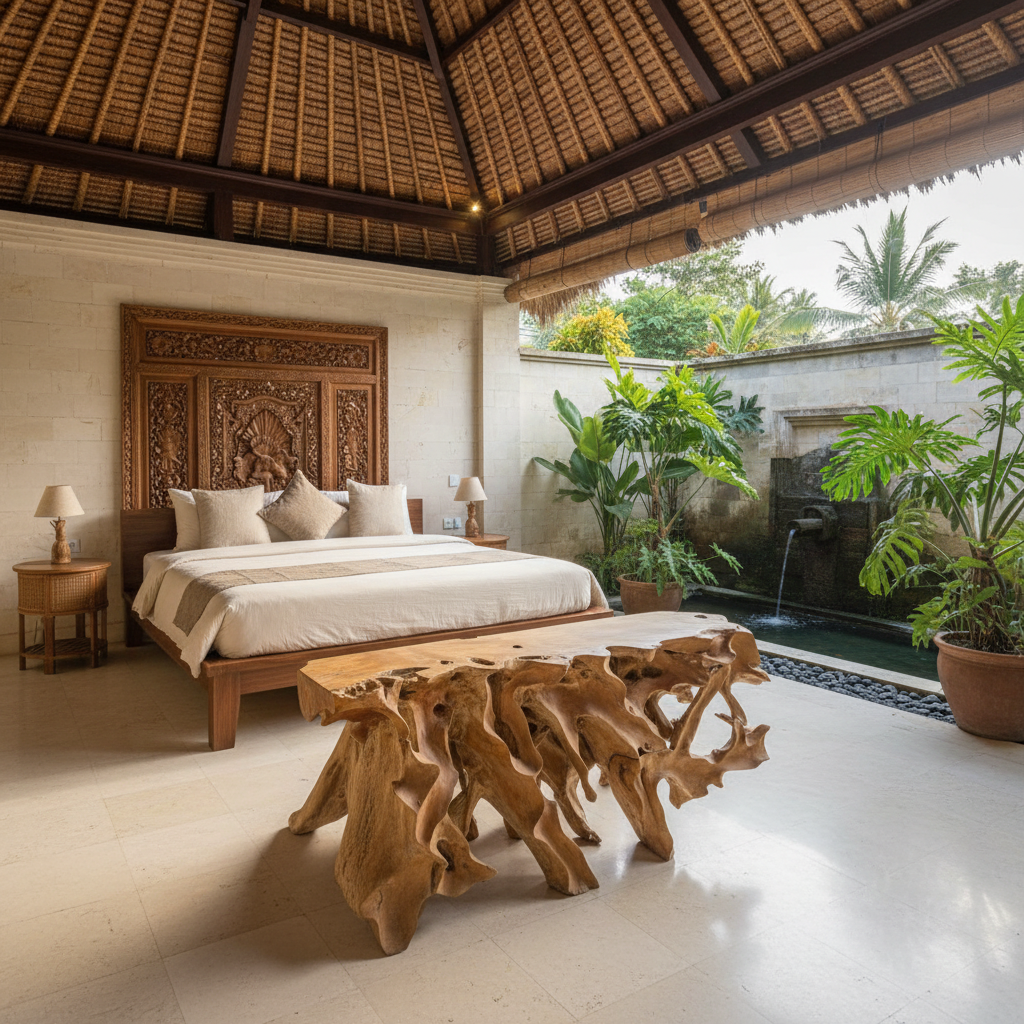 Mesa Consola Raíz de Madera Suar Modelo Gili Asahan