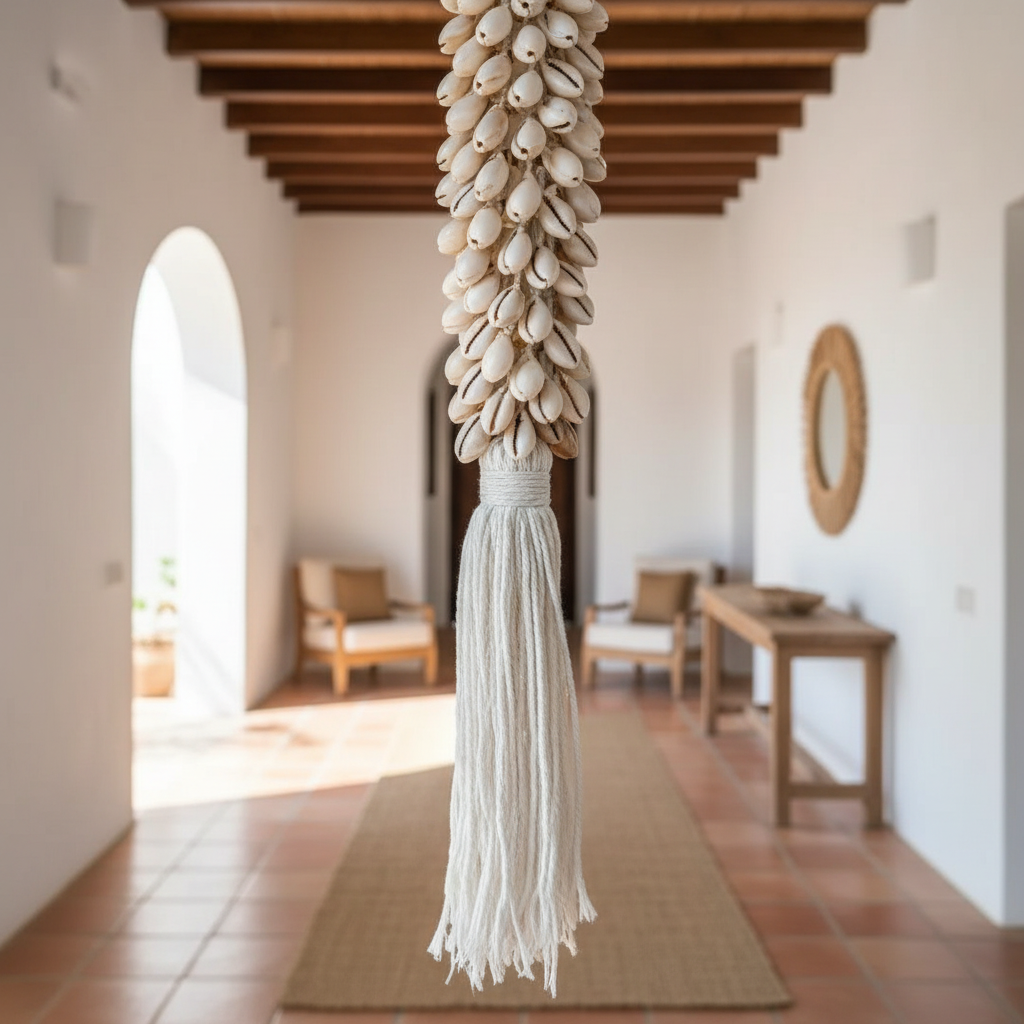 Candeeiro Suspenso Borla Conchas Modelo Bidadari