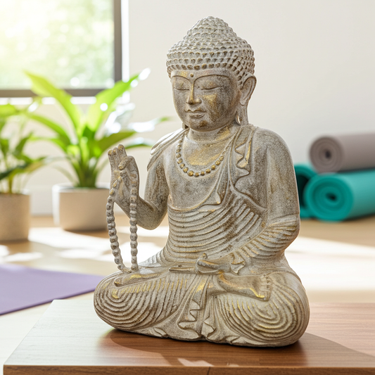 White gold Buddha 60cm