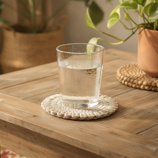 Round Woven Rattan Coaster Set Model Kabaruan