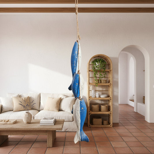 Hanging Wooden Fish Mobile Decoration Model Auki
