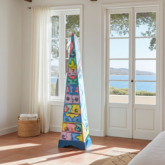 Cómoda piramidal multicolorida